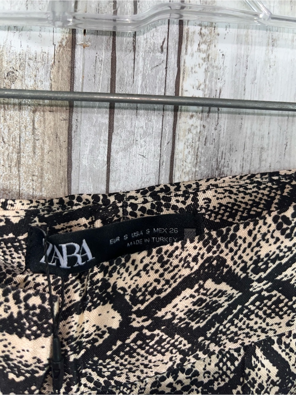 Zara Snakeskin Print Wide Leg Pants High Rise Size S NWT - Picture 6 of 6